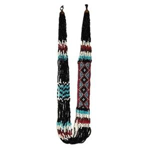 Southwestern Geometric Pattern Seed Beaded Multi Strand Necklace